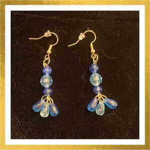 3/$20 Hand Crafted BEADED Dangle HANDMADE Gold EARRINGS
